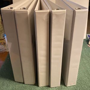 NWOT Lot of five 1-1/2” White View Binders